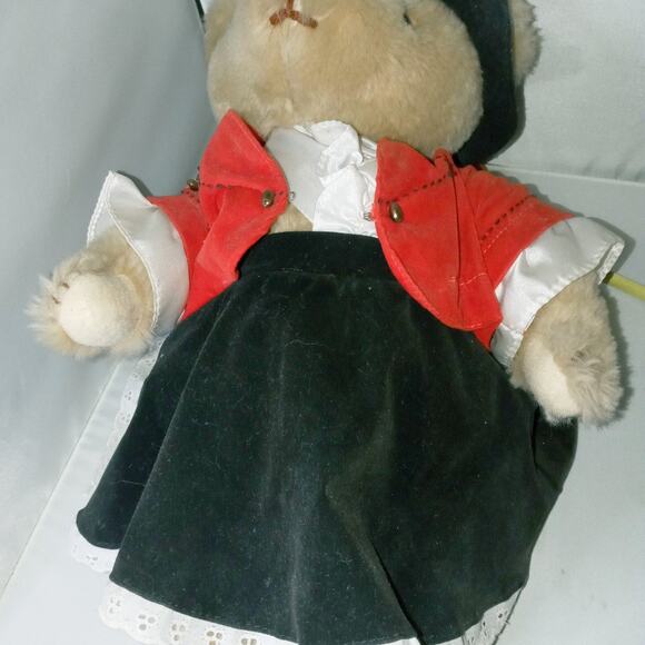 Vintage Gorham Lady Sterling Teddy Bear Plush 14 Stuffed Animal 1986 - Picture 3 of 7